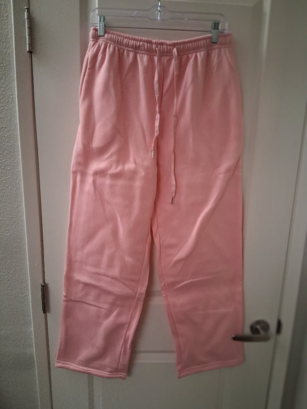 Women's Wide Leg High Waisted Baggy Sweatpants Pink NIB